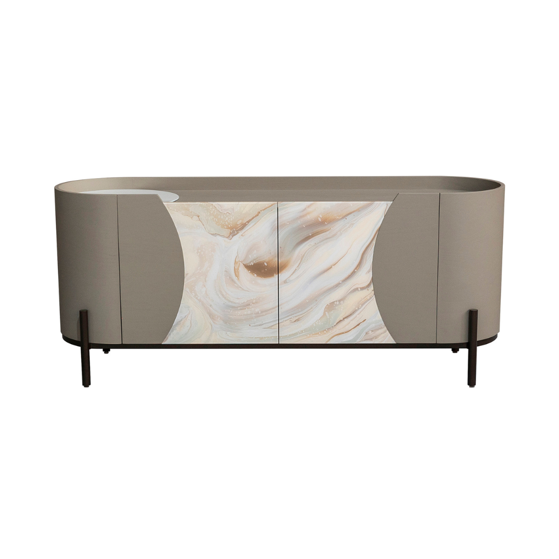 Credenza Bowie 2 Door - Aupe Marmo Beige Oro Rondell