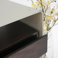 Mesa Lateral Graffetta - Solid Beige & Walnut
