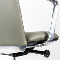 Sillón Lorenzo Alto Piel Aluminio (RE-5050-AL)