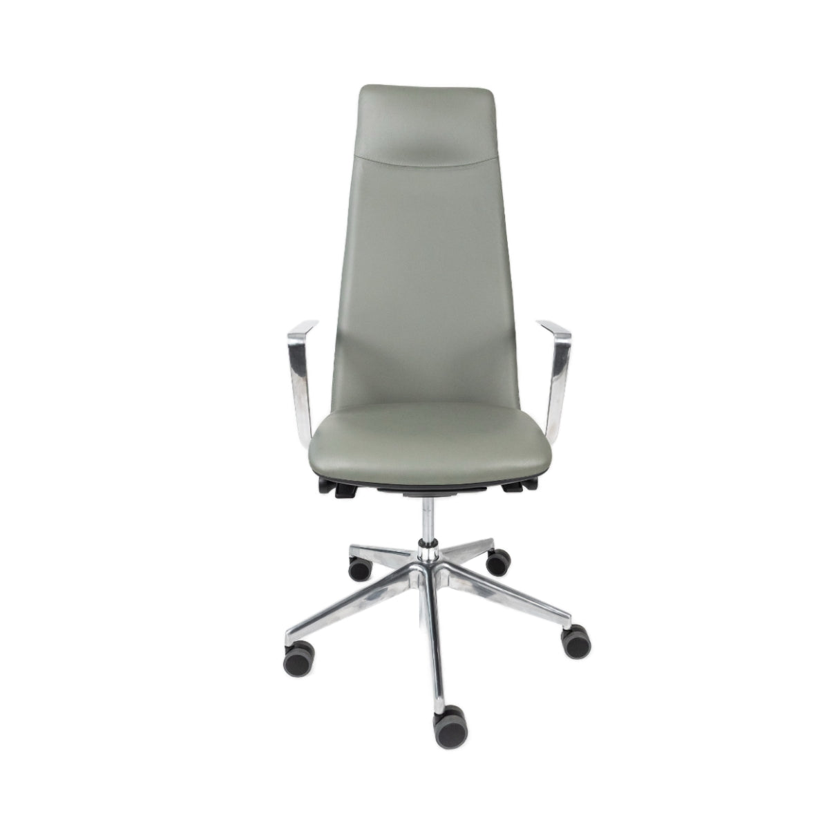 Sillón Lorenzo Alto Piel Aluminio (RE-5050-AL)