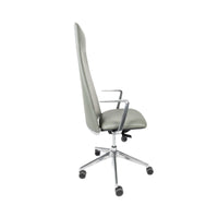 Sillón Lorenzo Alto Piel Aluminio (RE-5050-AL)