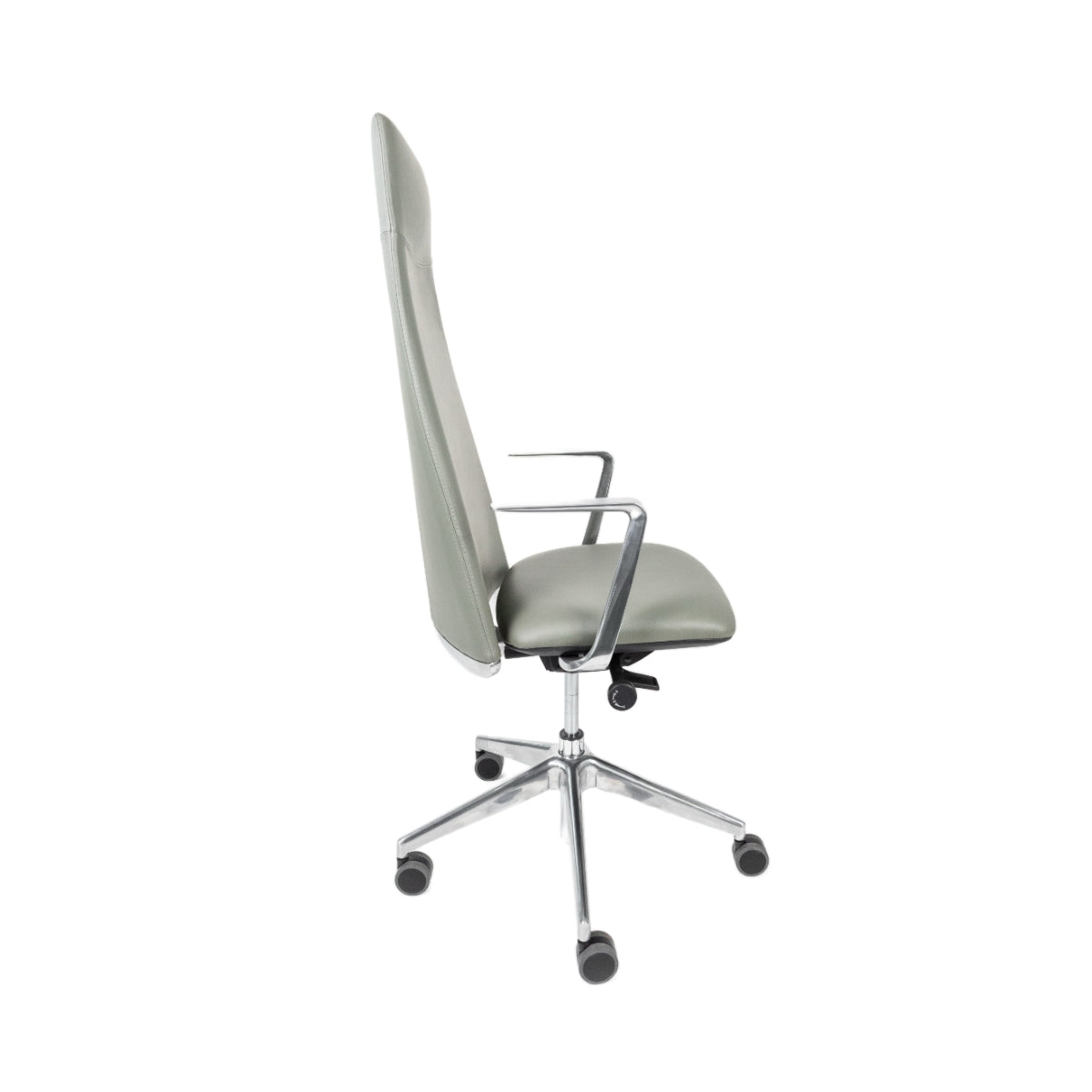 Sillón Lorenzo Alto Piel Aluminio (RE-5050-AL)