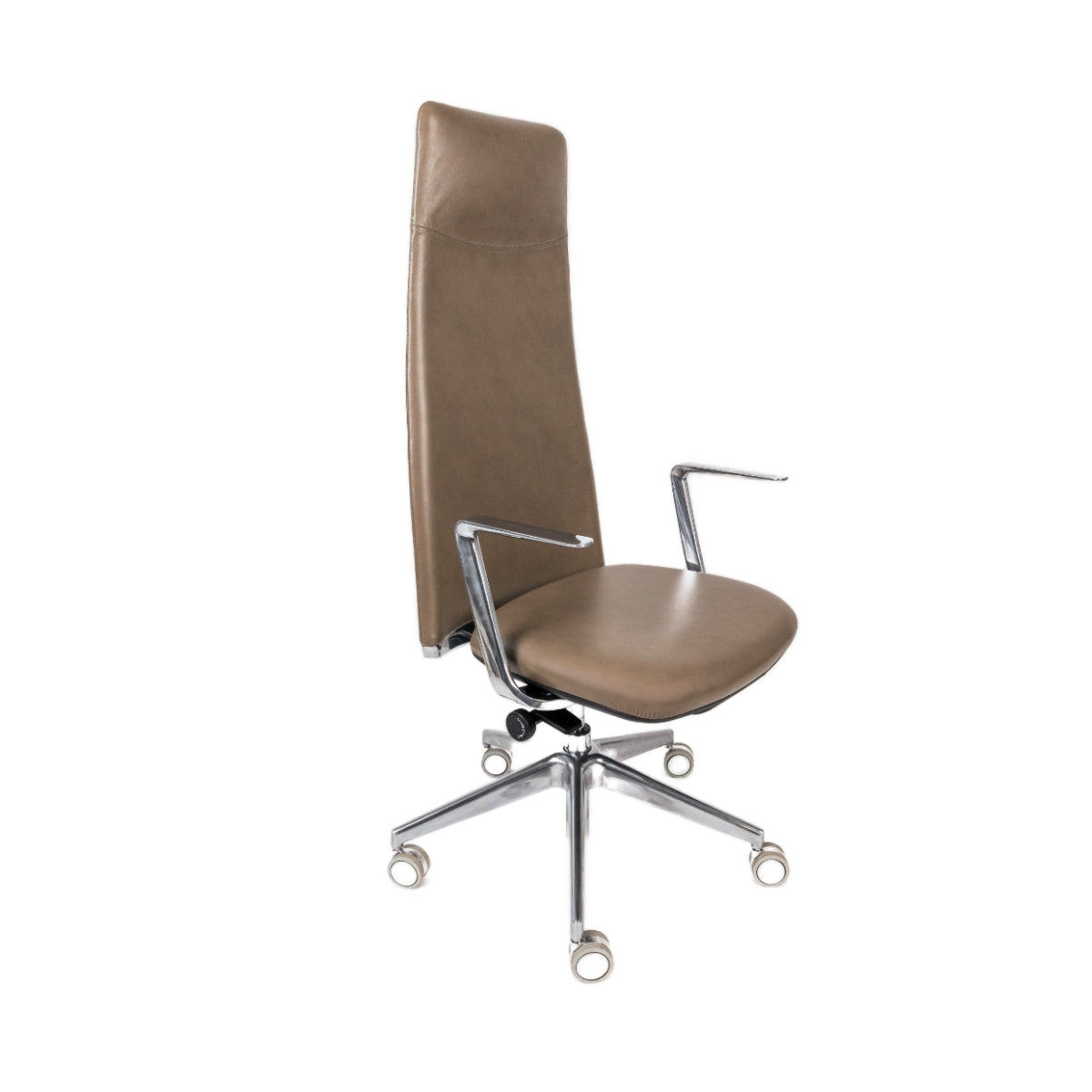 Sillón Lorenzo Alto Piel Aluminio (RE-5050-AL)