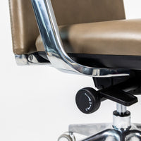Sillón Lorenzo Alto Piel Aluminio (RE-5050-AL)