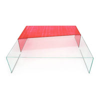 Mesa de Centro Diagonal - Translucent Red Hatch