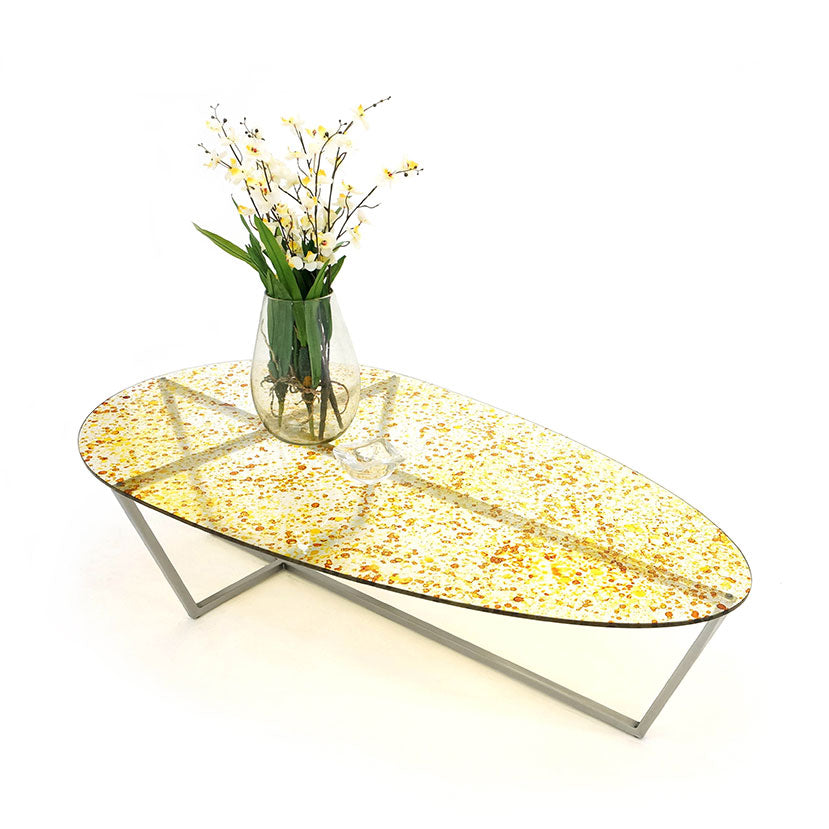 Mesa de Centro Drop - Translucent Amber Splat