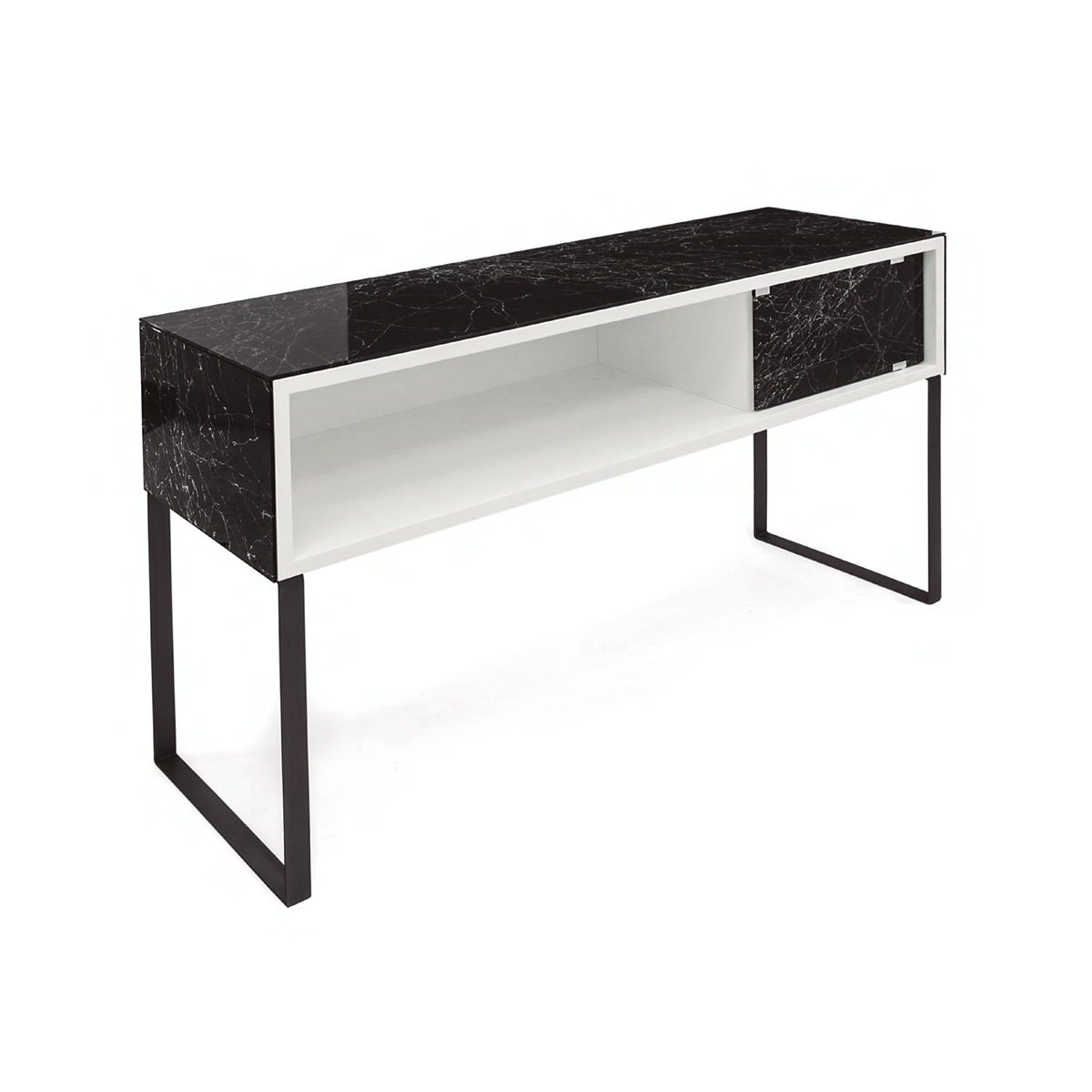 Consola Fortezza - Marble Black / White
